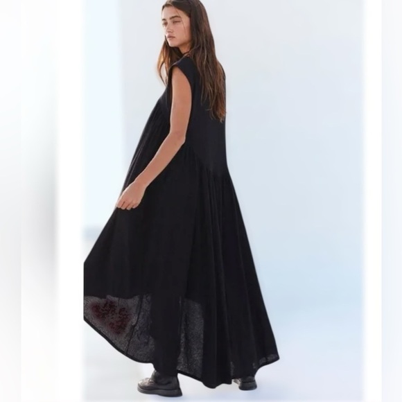 🆕 Free People Beach Madelyn Midi Dress Sleeveless in Black Size Small - Picture 2 of 11